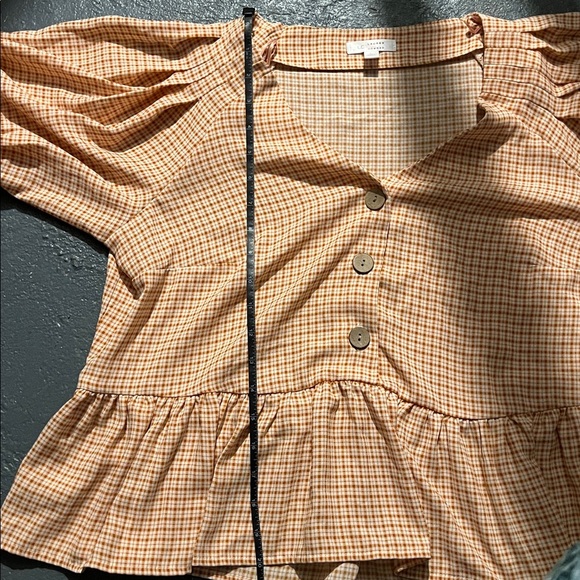 Lauren Conrad Checkered Peplum Top - Picture 6 of 6